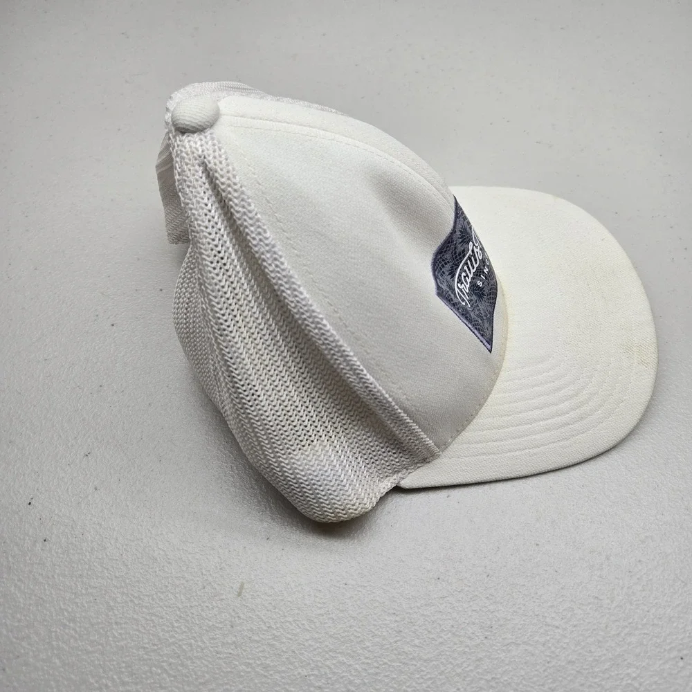 Travis Mathew Unisex Trucker Hat M White Curved Snapback 110 Flex It Tech READ